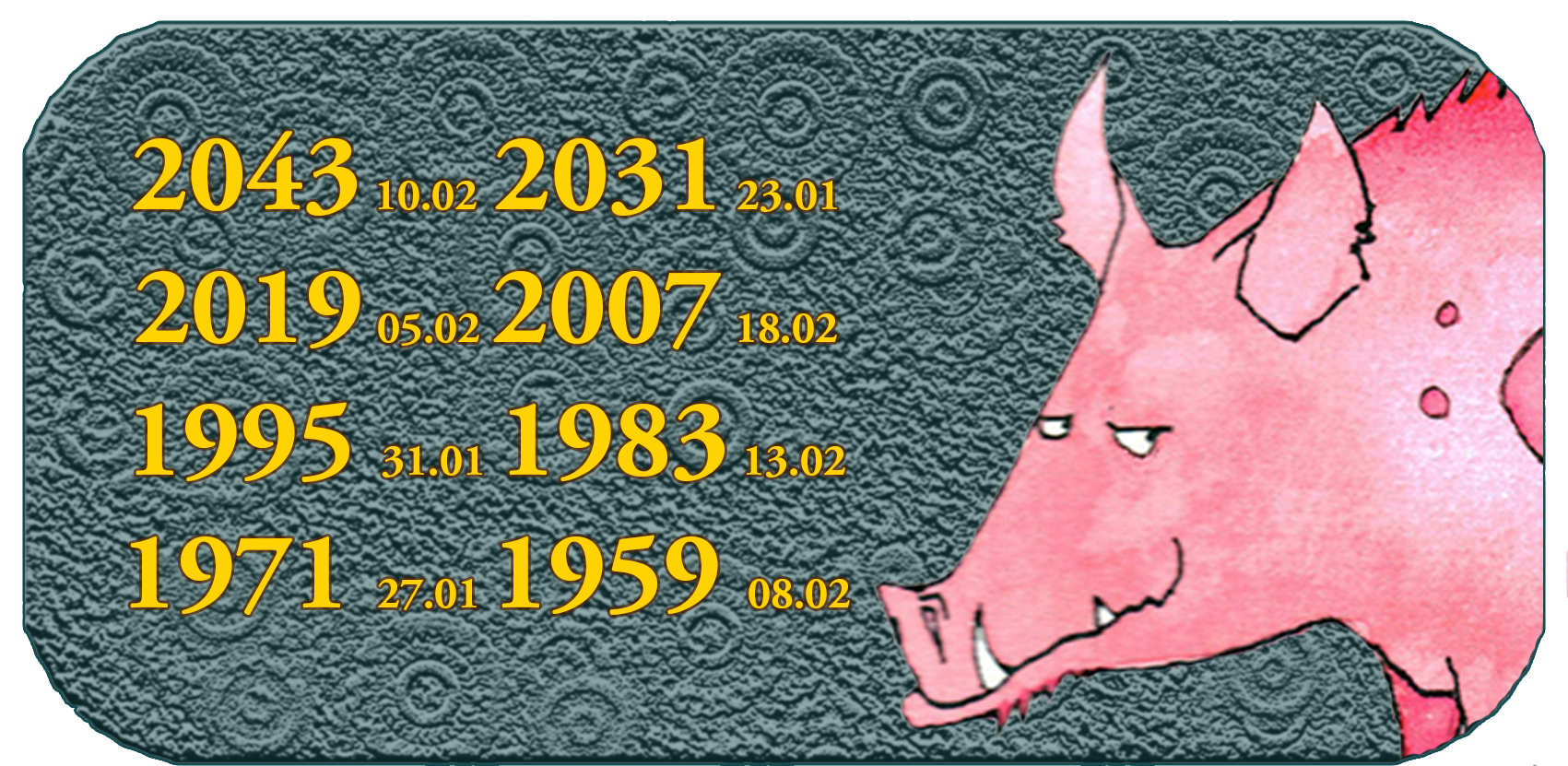 Año animal del zodiaco chino | Los doce animales chinos | Animal n.° 12 Cerdo